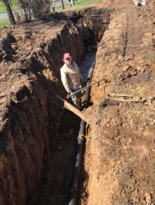 sewer pipe excavation